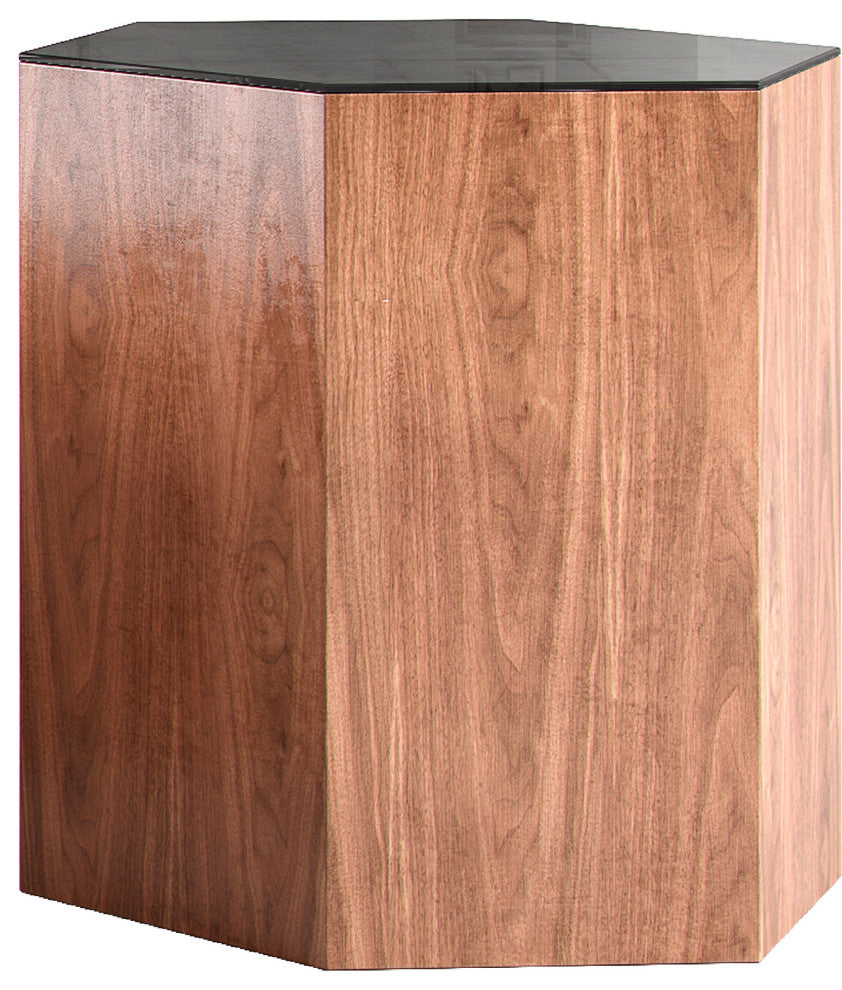Centre Occasional Table, Black on Walnut, Large 18"