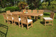 11-Piece Outdoor Teak Set: 122" X-Large Rectangle Table, 10 Devon Armless Chairs