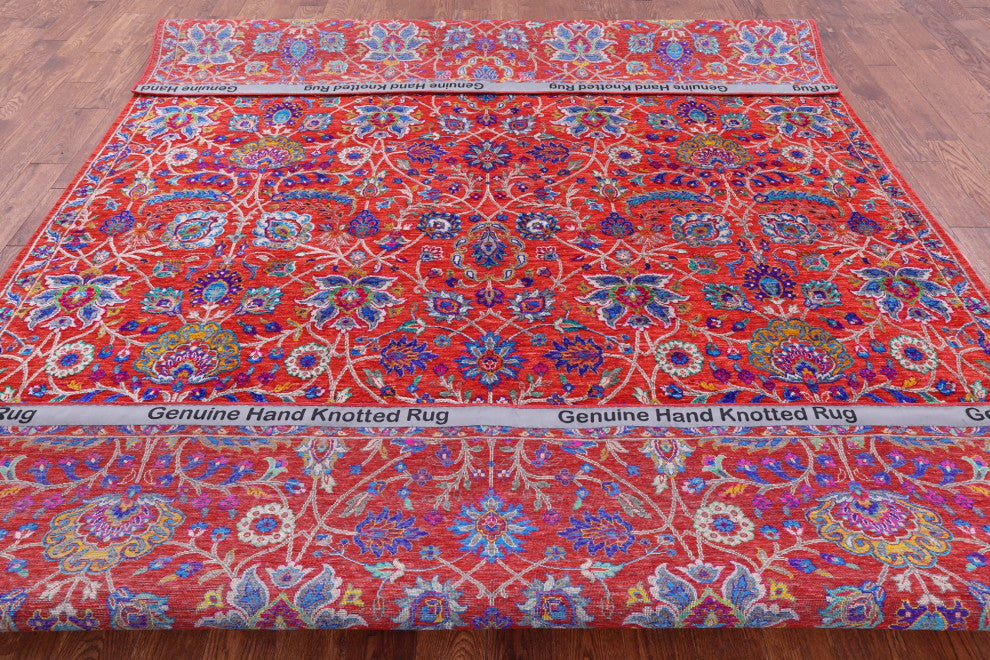 Persian Handmade Wool & Silk Rug 8' 11" X 11' 11" - Q14921