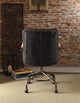 Hedia Top Grain Leather Office Chair, Vintage Whiskey, Vintage Blue