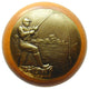 Catch of The Day Maple Wood Knob, Antique-Style Brass