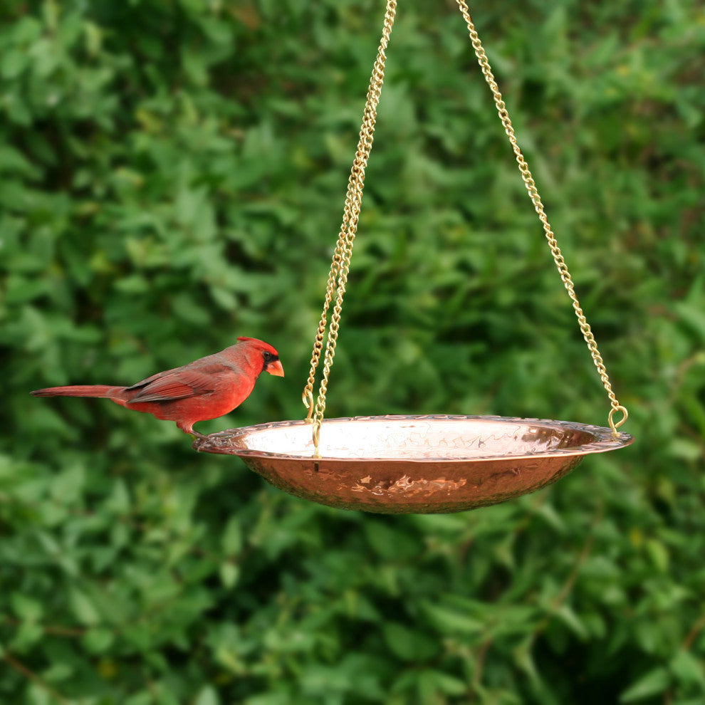 Pure Copper 18" Hanging Bird Bath By Good Directions