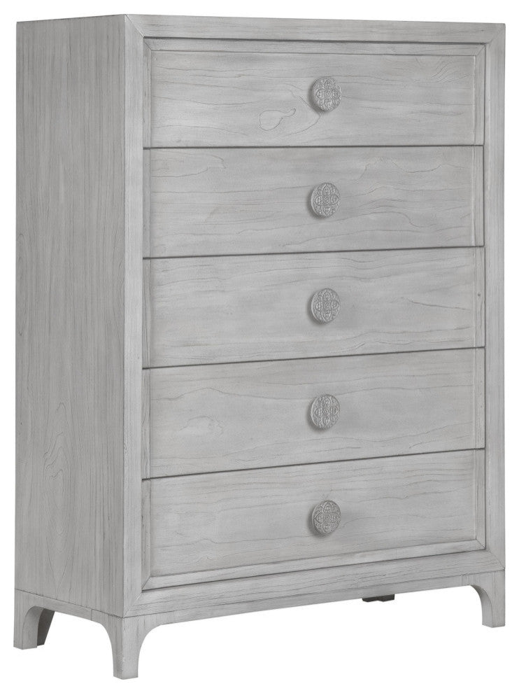 Modus Boho Chic 6 Piece Queen Bedroom Set With Chest, Washed White