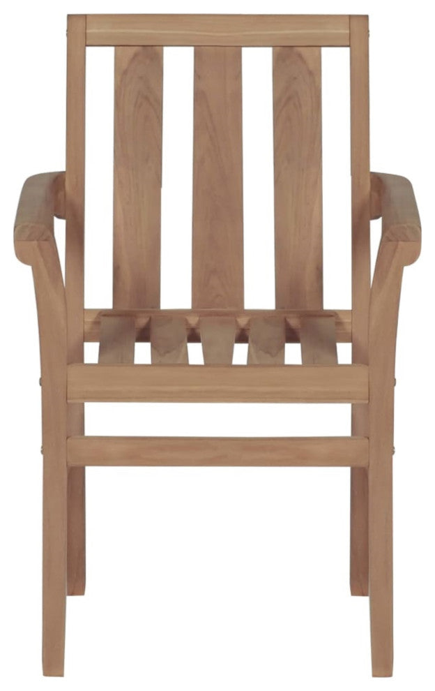 Vidaxl Stackable Garden Chairs, Set of 4, Solid Teak Wood