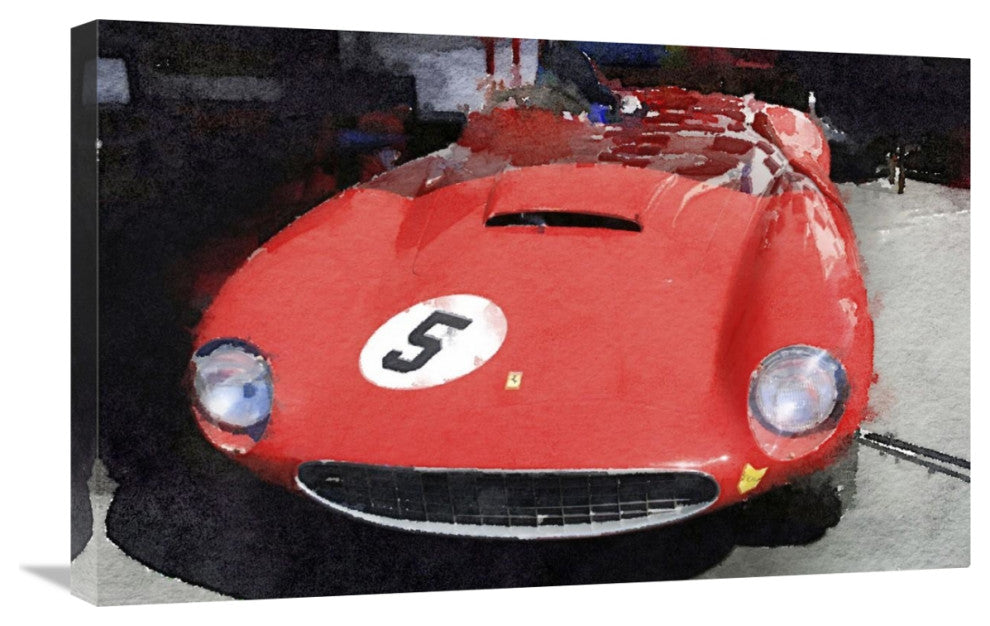 "1962 Ferrari in the Pits Watercolor" Fine Art Print