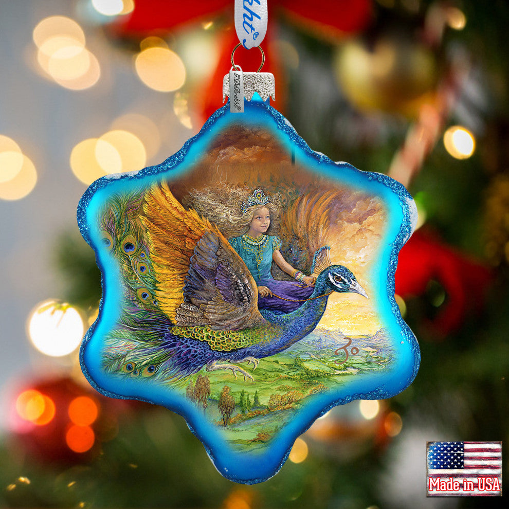 Peacock Princess Glass Ornament