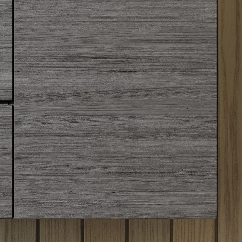 Boutique Bath Vanity, Vulcan Ash Gray, 60", Single Sink, Wall Mount