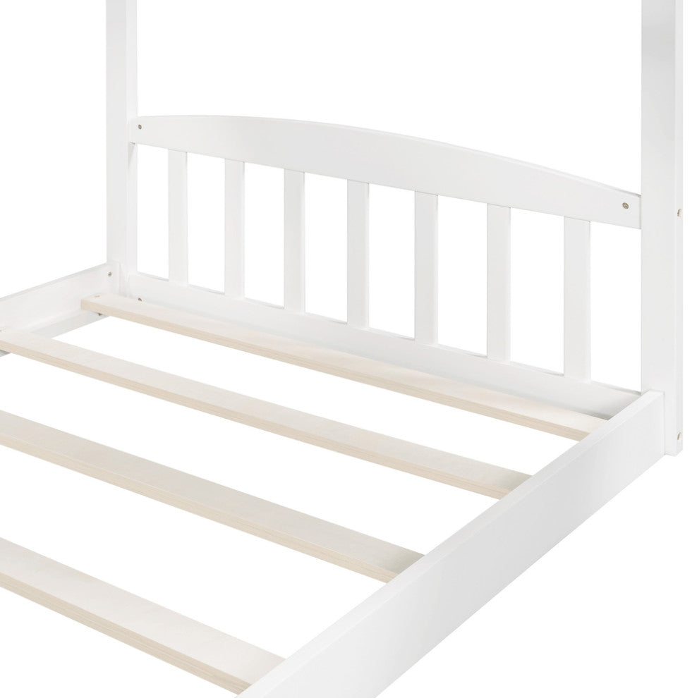 White Twin Over Twin Playhouse Styled Bunk Bed