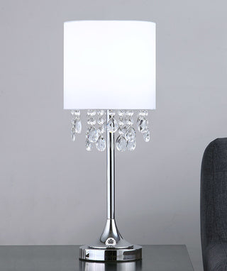 Florence 22" Crystal Table Lamp, White