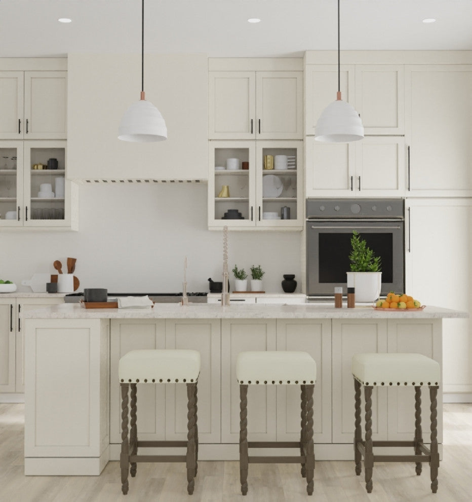 Arezzo 30" Bar Stool, Weathered Gray and Linen