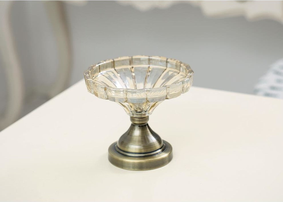Matashi Champagne Colored Vintage High Quality Glass Candy Dish