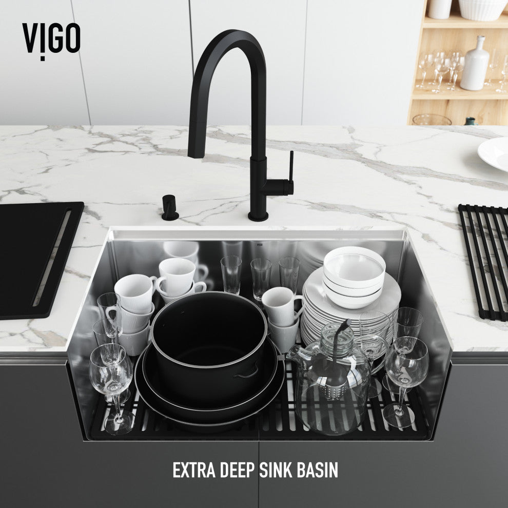 Mercer Single Bowl Stainless Steel Undermount Kitchen Sink with Accessories, 36" L X 20" W, Workstation