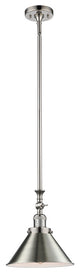1-Light Briarcliff 10" Mini Pendant, Polished Nickel