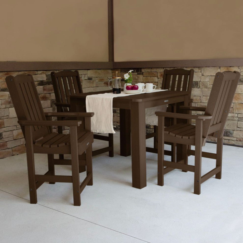 Lehigh 5-Piece Square Counter-Height Dining Set, Weathered Acorn