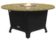 Fire Pit Table 55"D, Natural Gas, Santa Cecillia Granite Top, Black