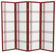 5' Tall Double Cross Shoji Screen, Rosewood, 4 Panels