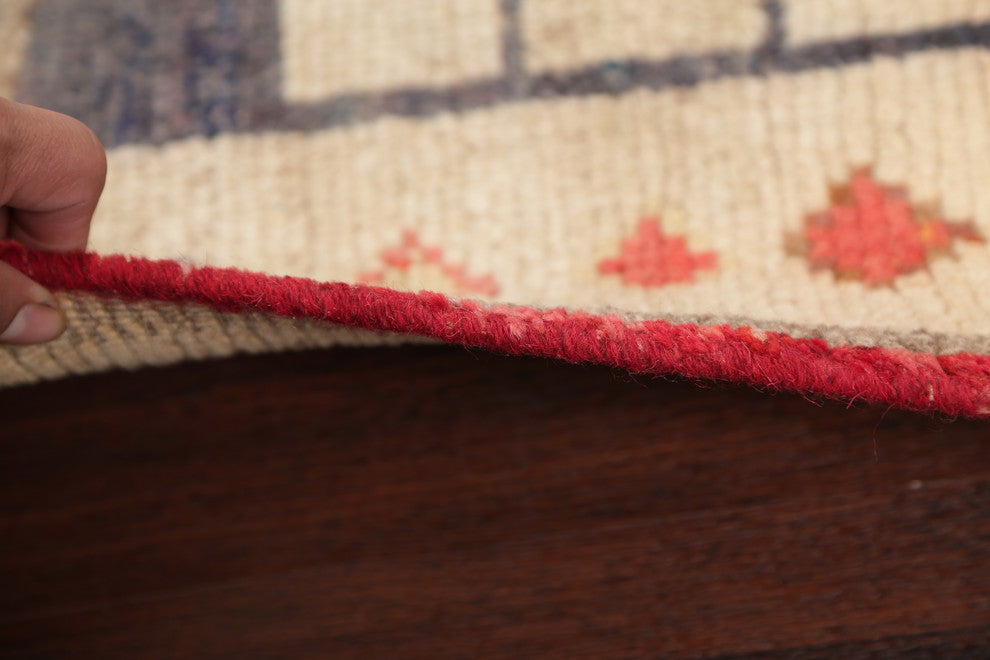 Consigned, Hand-Knotted Oriental Gabbeh Persian Style Area Rug, Brown, 4'9"X2'9"