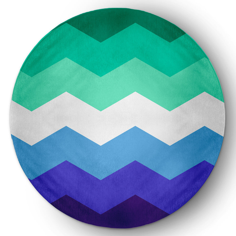 Gay Chevron Chenille Rug, Gay Chevron, 5' Round