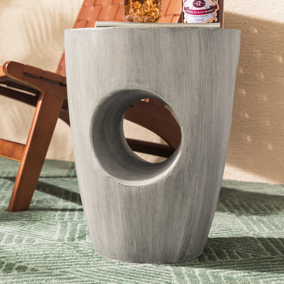 Multi-functional MGO Faux Concrete Garden Stool or Plant Stand or Accent Table