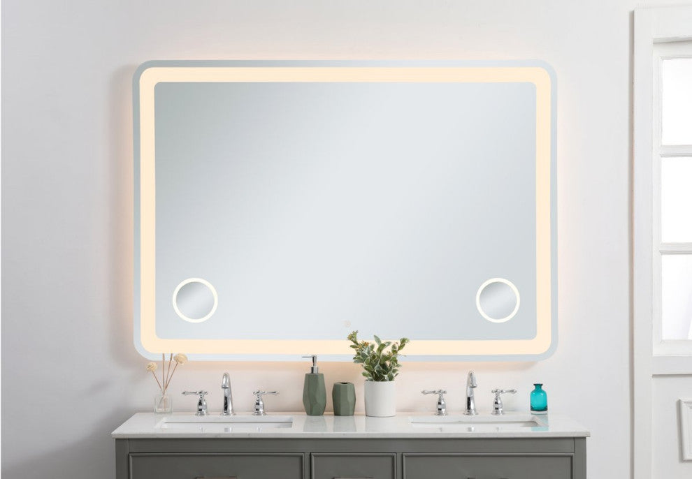 Lucy 42"x60" Hardwired LED Mirror With Magnifier and Color Changing Temperature