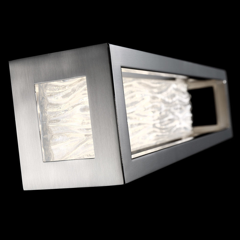 Shock Waves 27" LED Bathroom Vanity and Wall-Light 3000K, Brushed Nickel