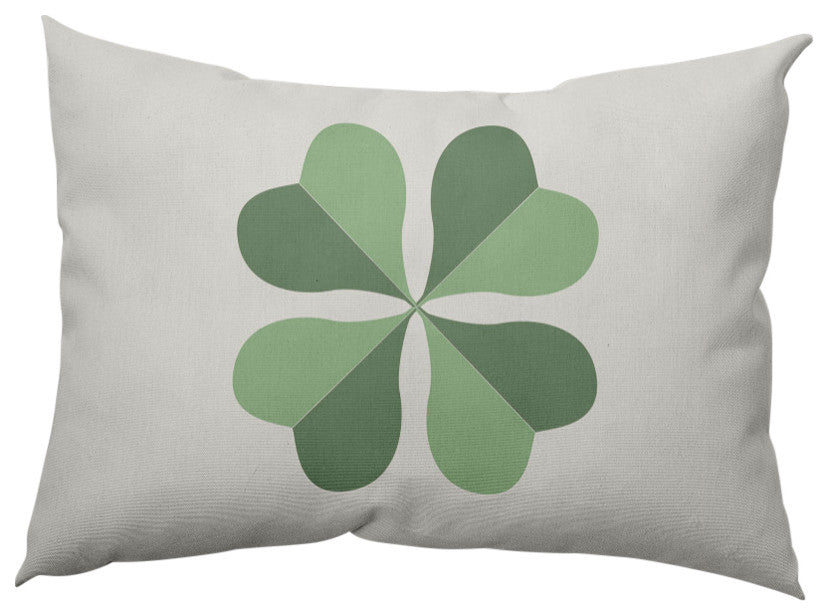Lucky Clover St. Patrick's Day Lumbar Pillow, Laurel Tree Green, 14x20"