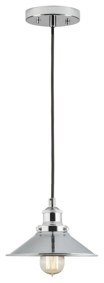 Andante Industrial Factory Pendant, Polished Chrome