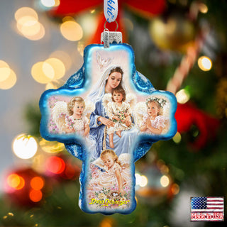 Blessing Cross Glass Ornament