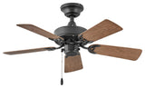 Hinkley Cabana 36" Indoor/Outdoor Ceiling Fan, Matte Black