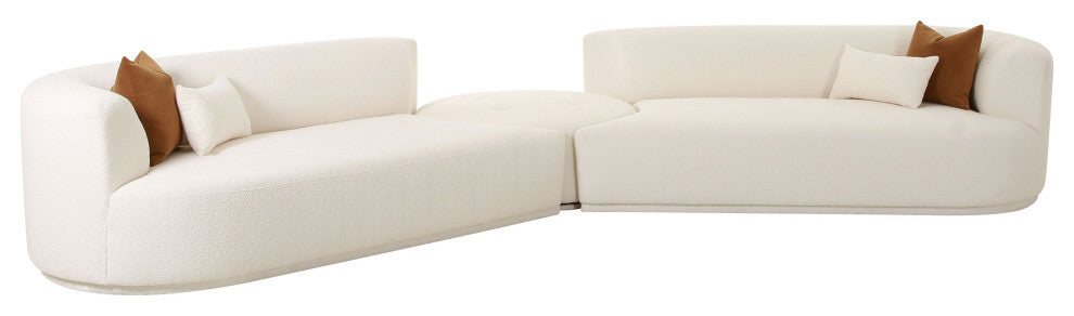 Fickle Cream Boucle 3-Piece Modular Sectional