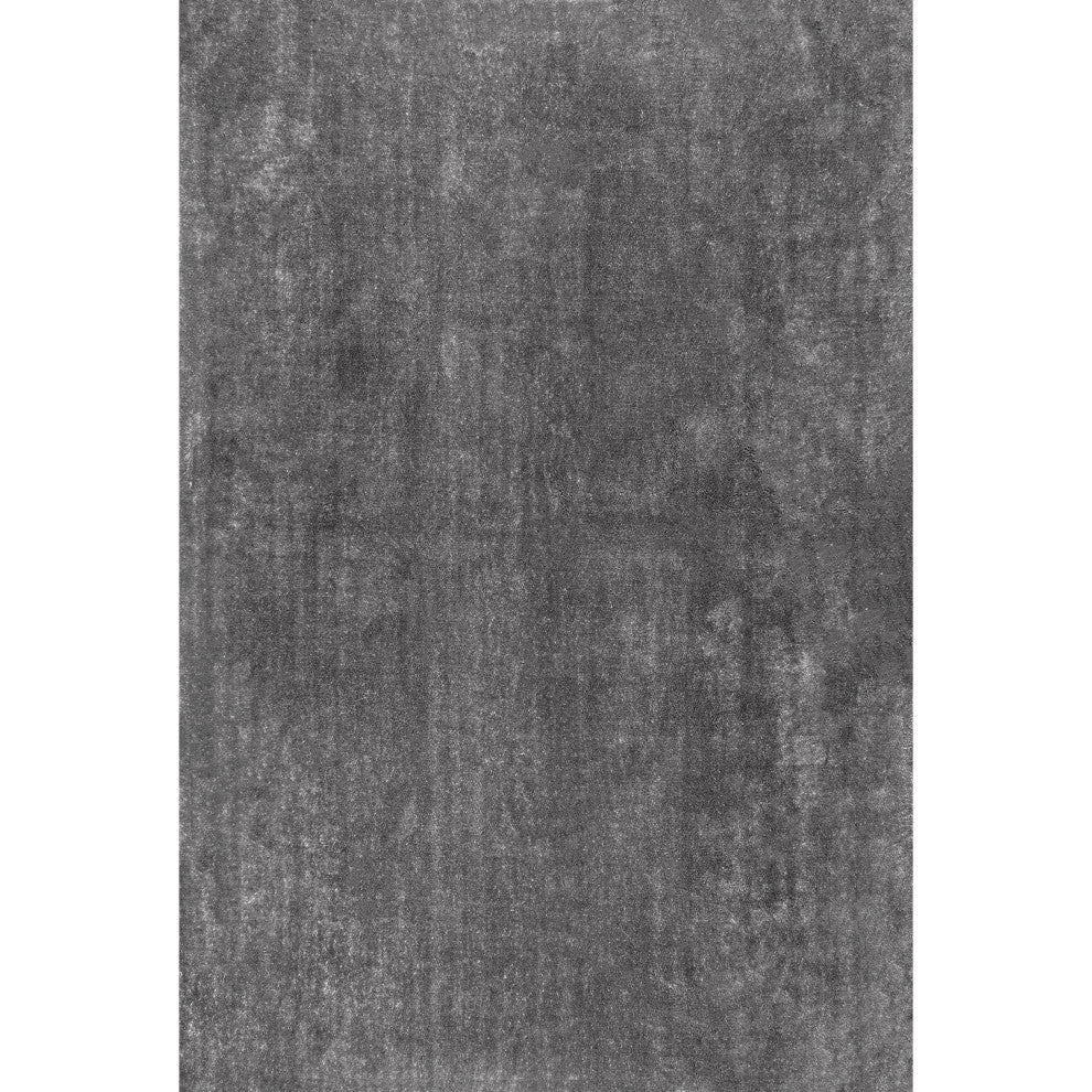 nuLOOM Loni Solid Machine Washable Shag Area Rug, Dark Grey, 2'x3'