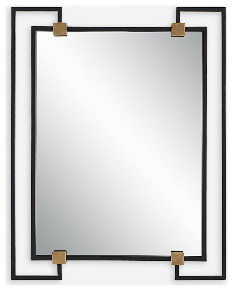 Uttermost 09957 Ivey 32-1/2" W x 42" H Square Framed Bathroom - Black Iron