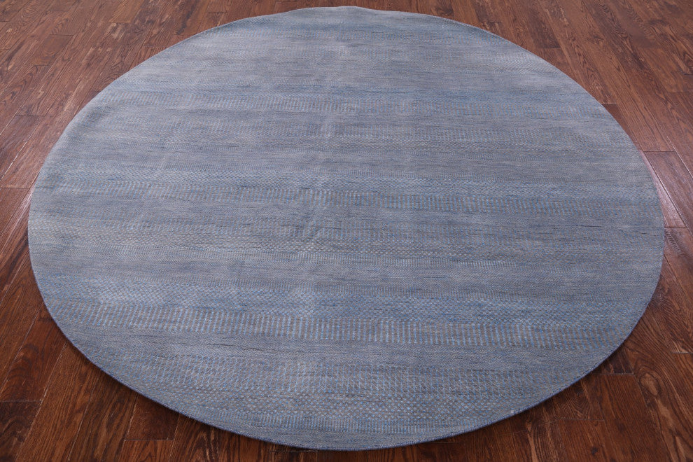 8' Round Savannah Grass Handmade Wool and Silk Rug Q11453