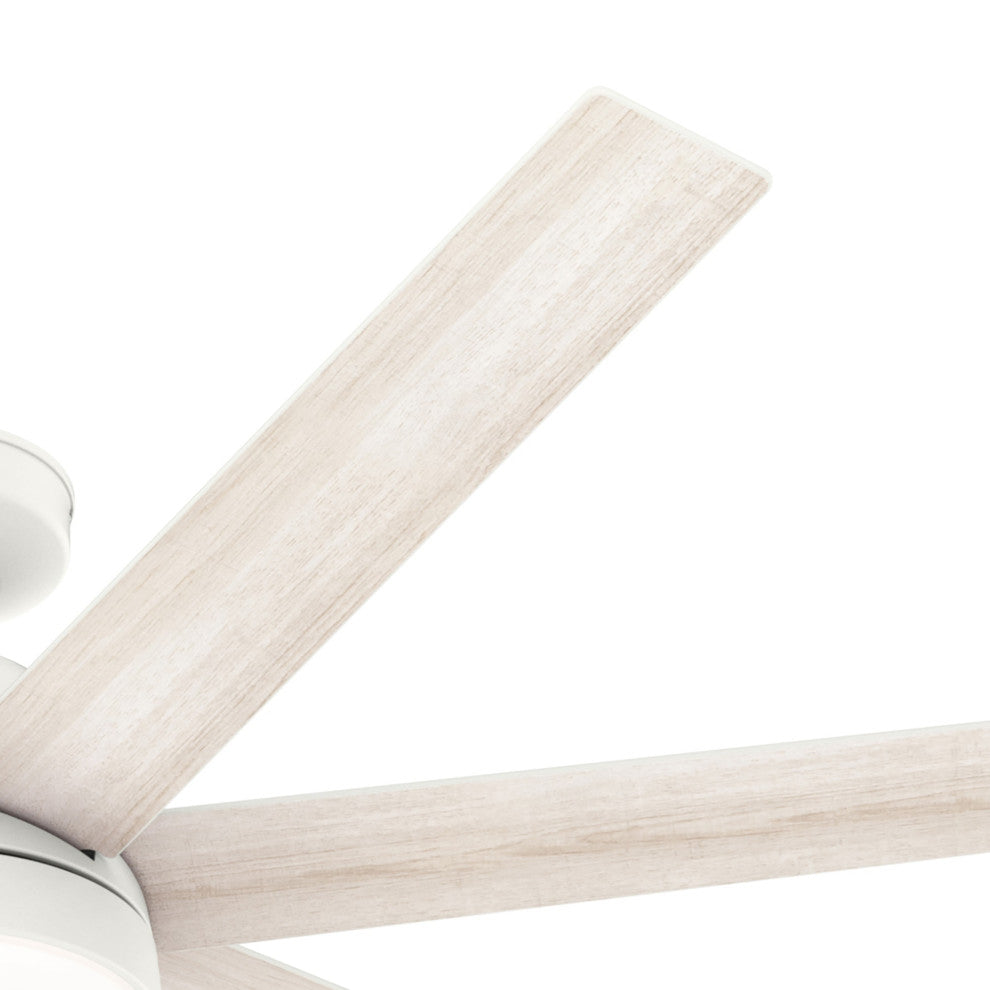 Hunter 60" WiFi Phenomenon Matte White Ceiling Fan With LED Light, Wall Control