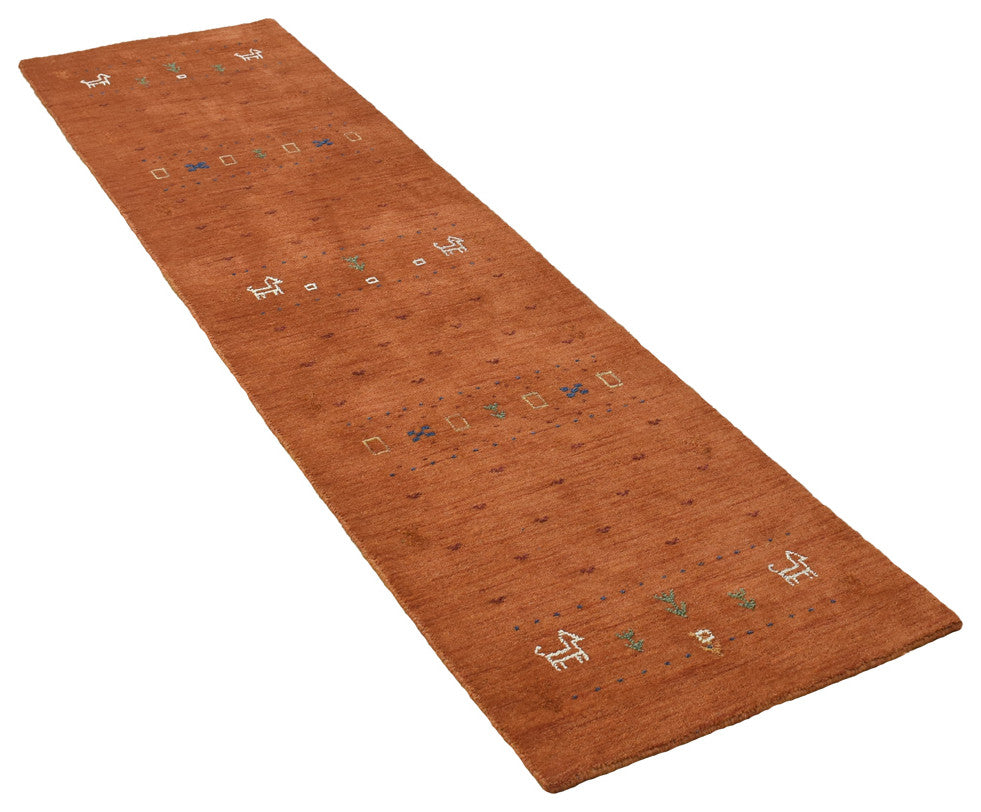 HAND KNOTTED LOOM WOOL ECO-FRIENDLY AREA RUGS- Rectangle, Orange, Contemporary