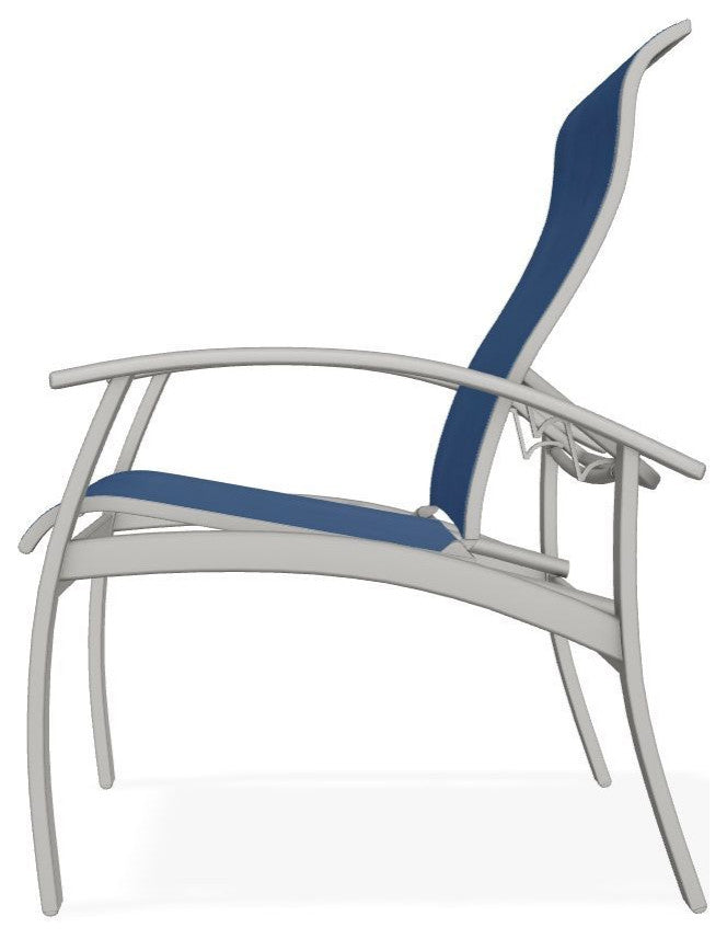 Belle Isle Sling Adjustable Outdoor Dining Chair, Cobalt/Snow