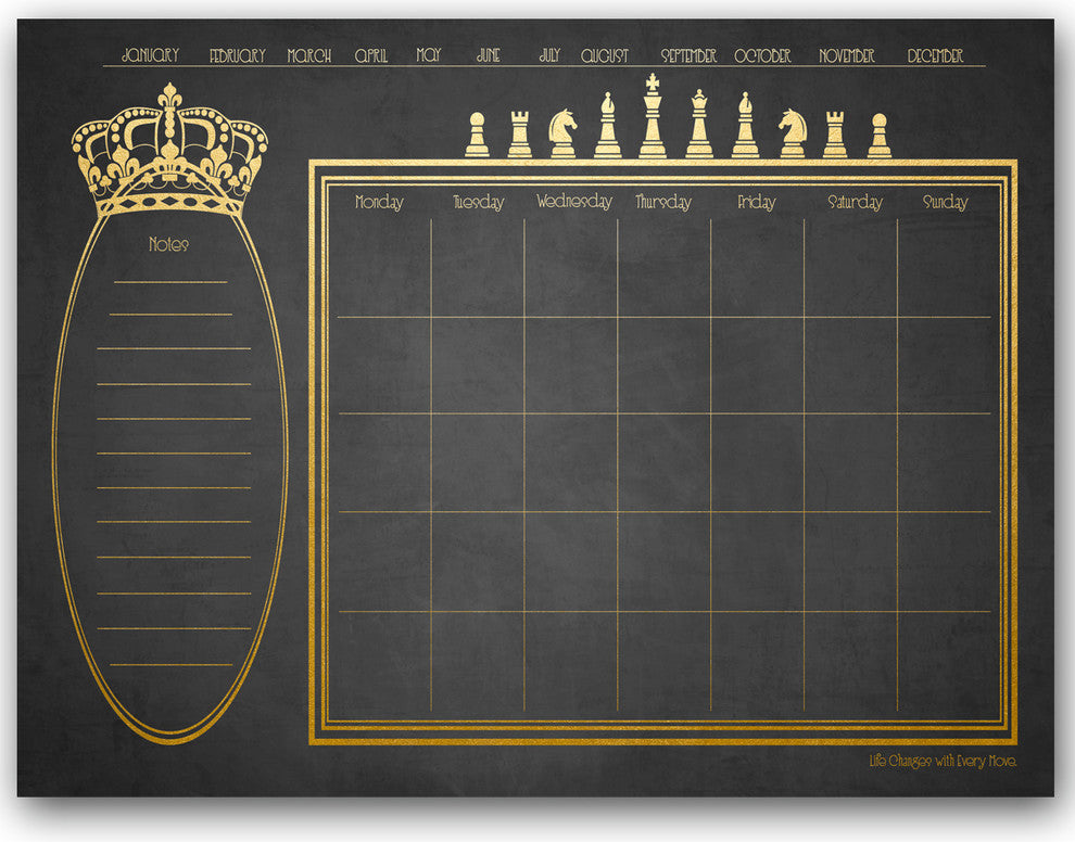 Ready2HangArt Regal Dry Erase Monthly Calendar on ArtPlexi, 30"x40"