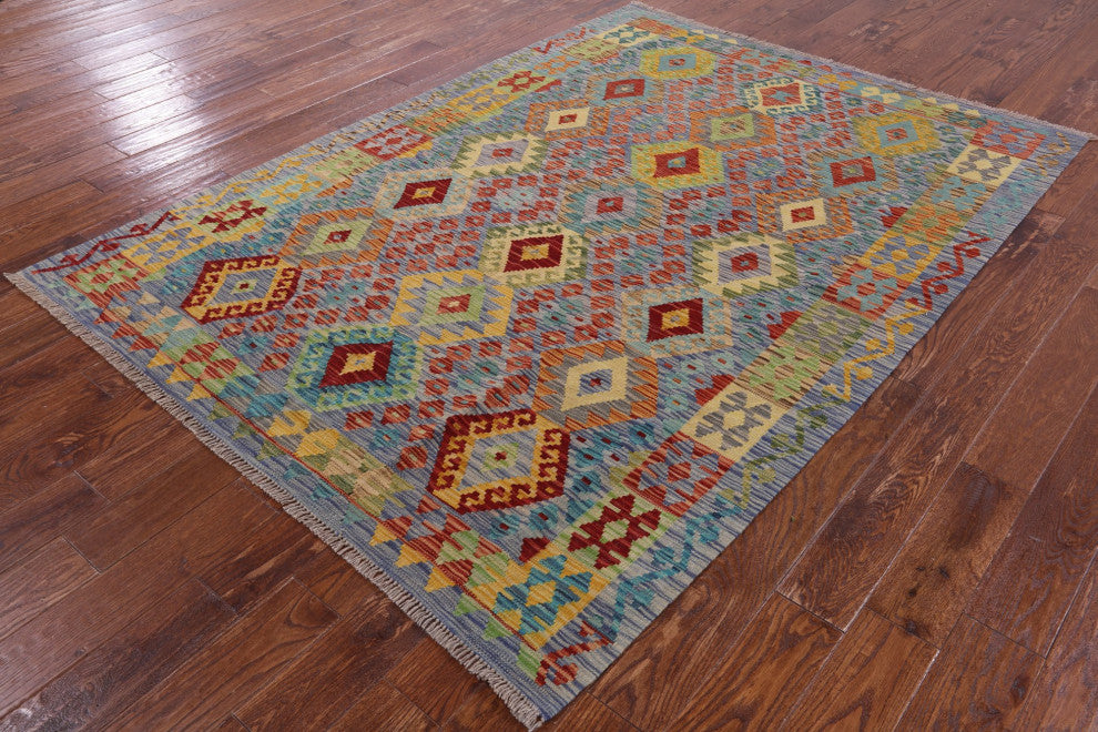 Flat Weave Kilim Reversible Rug 5' 10" X 7' 8" Q8299