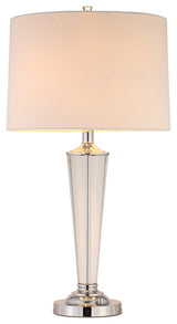 Crystal 33" Modern Chrome 2-Light LED Table Lamp With Dimmer