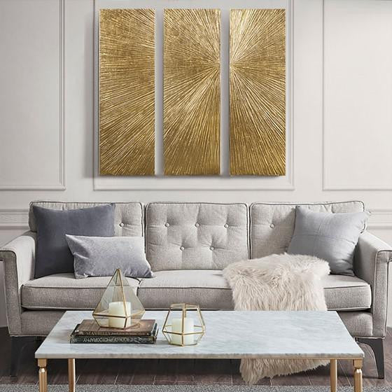 100% Hand Painted Dimensional Resin Wall Decor Three Piece Set