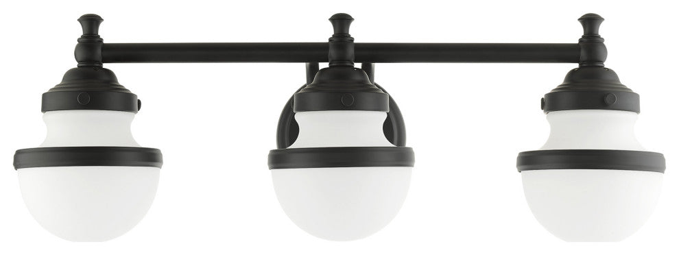 Livex Lighting Oldwick 3 Light Black Vanity Sconce