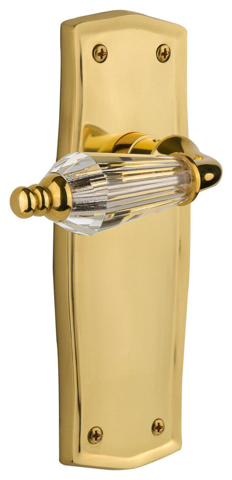 Prairie Plate Passage Parlor Lever, Polished Brass
