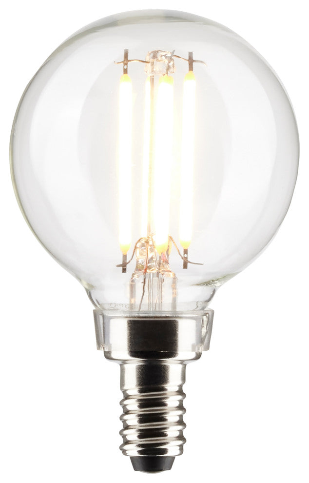 5.5W G16.5 LED, Clear, Candelabra Base, 90 CRI, 3000K, 120V