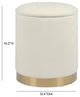 Zoe Cream Chenille Storage Ottoman