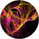 Wisps Of Smoke Yellow In Black, Abstract Round Metal Wall Art, 23"
