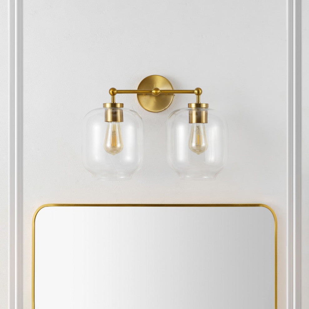 Safavieh Navia 2 Lt 17" Wall Sconce, Brass