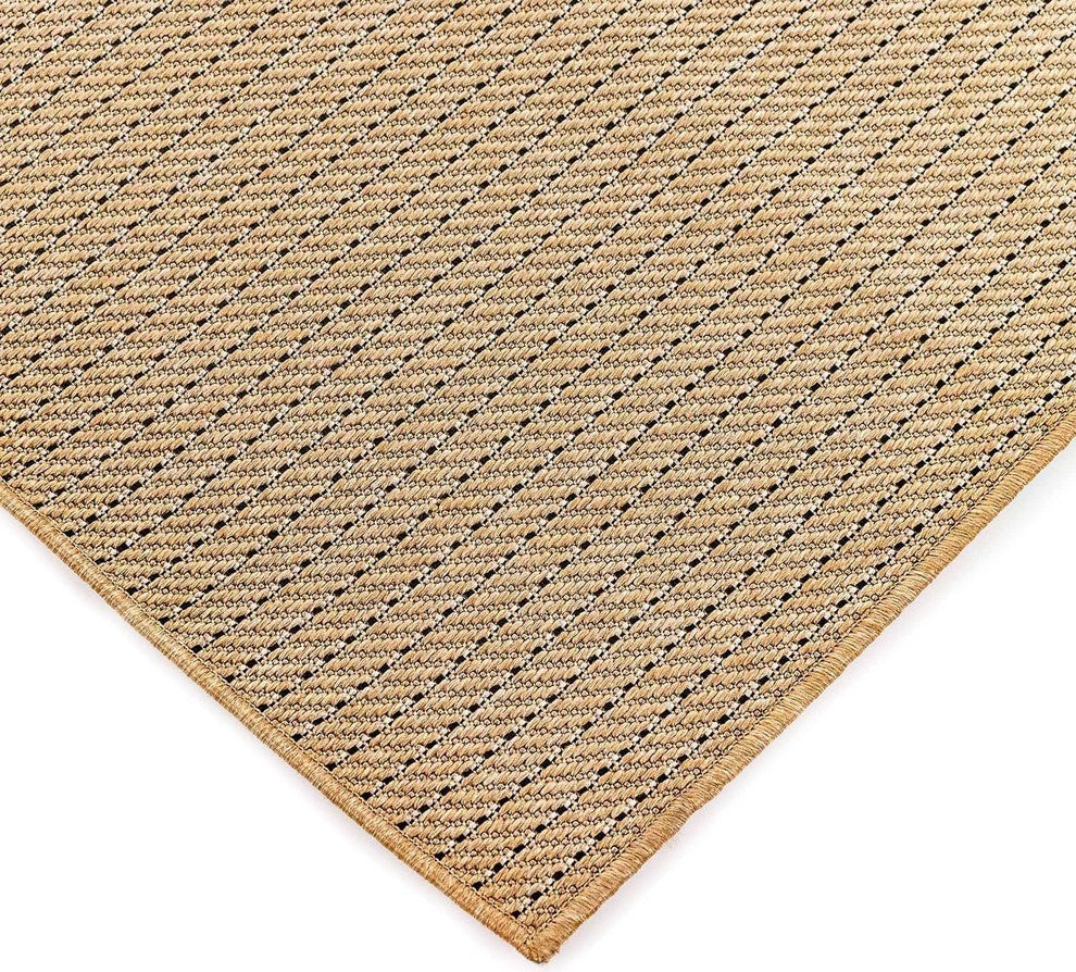 Carmel Texture Stripe Indoor/Outdoor Rug, Sand, 7'10"x9'10"