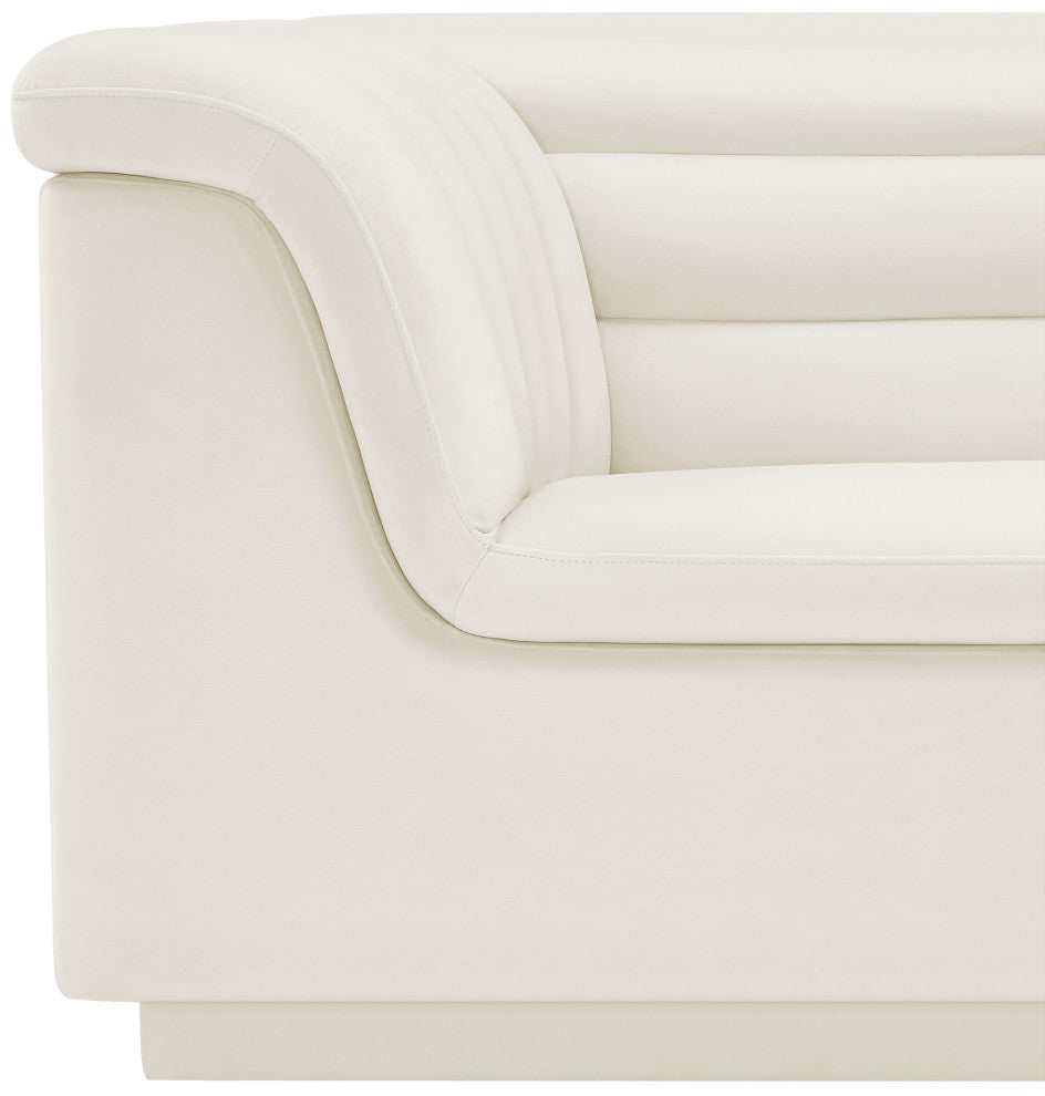 Cascade Upholstered Set, Cream, Velvet, Chair