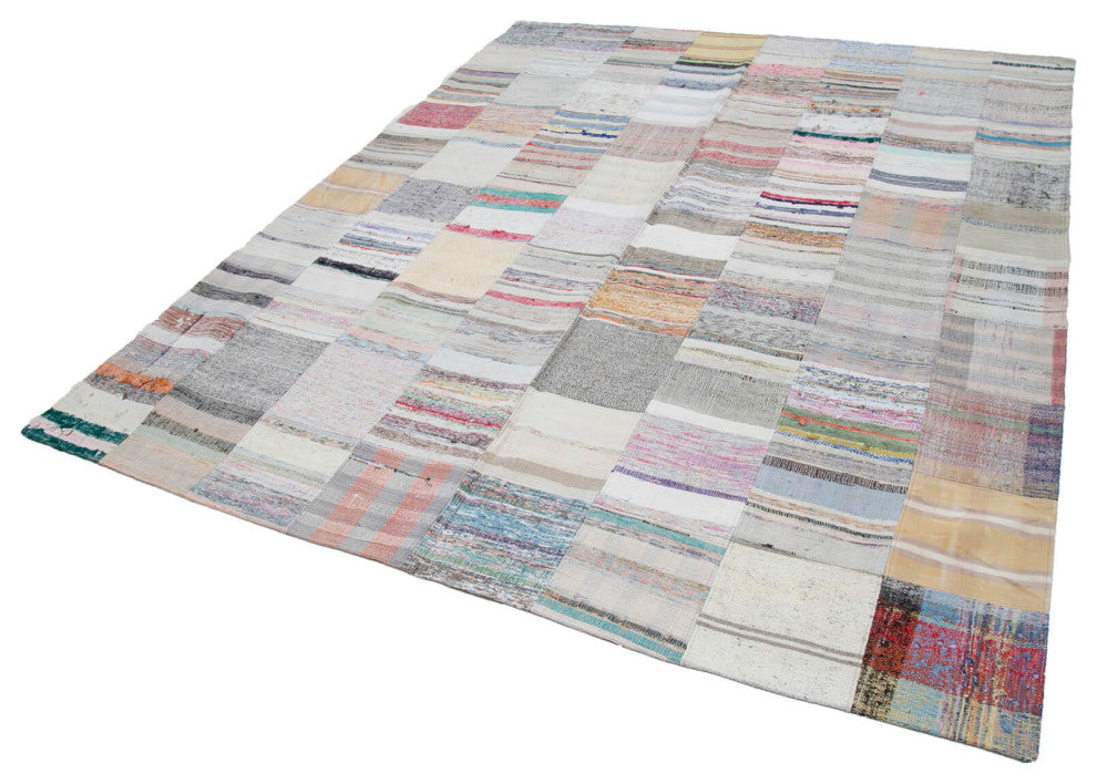 Rug N Carpet - Handmade Oriental 7' 11'' x 9' 10'' Rustic Patchwork Kilim Rug