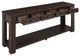 TATEUS 63" Console Table Hallway Sofa Table With Storage Drawers Bottom Shelf, Espresso